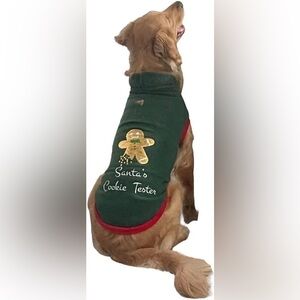 Santa’s Cookie Testwr Dog Sweater with Gingerbread Design NWOT